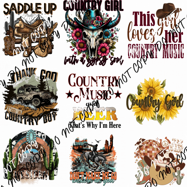 WESTERN MINI UV TRANSFER BUNDLE - We Print U Press DTF Transfers