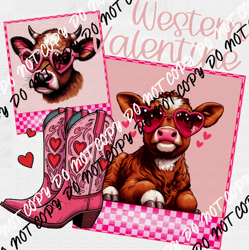 Western Valentine DTF Transfer - We Print U Press DTF Transfers