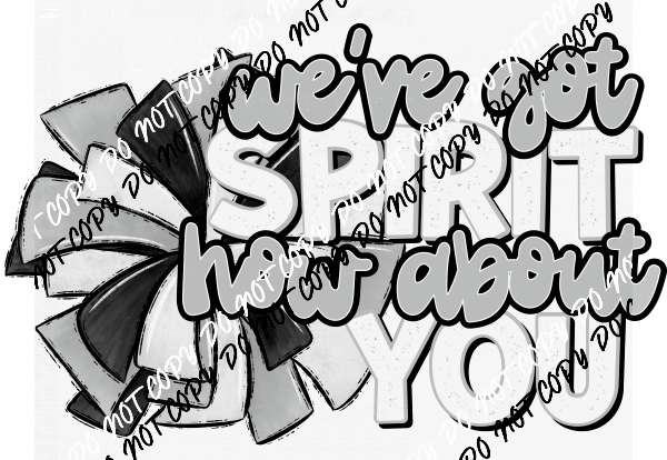 We've Got Spirit Pom DTF Transfer (See Color Options) - We Print U Press DTF Transfers