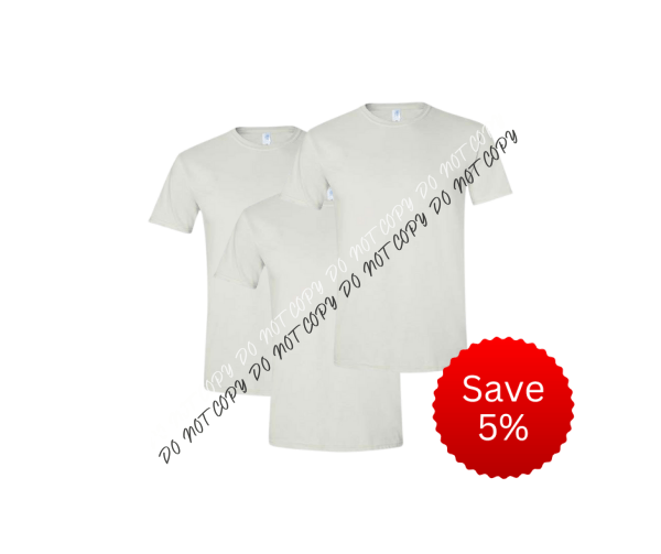 White Gildan Softstyle T-Shirt 3 Pack - We Print U Press DTF Transfers