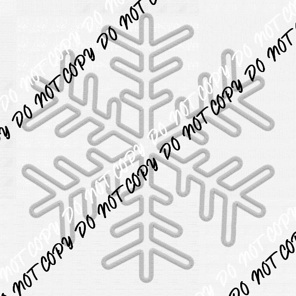 White Snowflake faux embroidery DTF Transfer - We Print U Press DTF Transfers