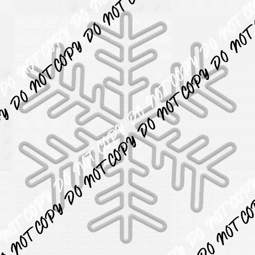 White Snowflake faux embroidery DTF Transfer - We Print U Press DTF Transfers