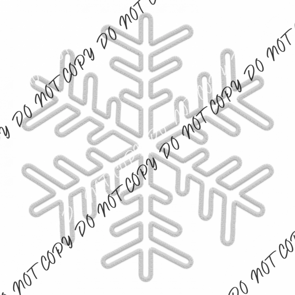 White Snowflake Faux Embroidery Dtf Transfer Rtp Transfers