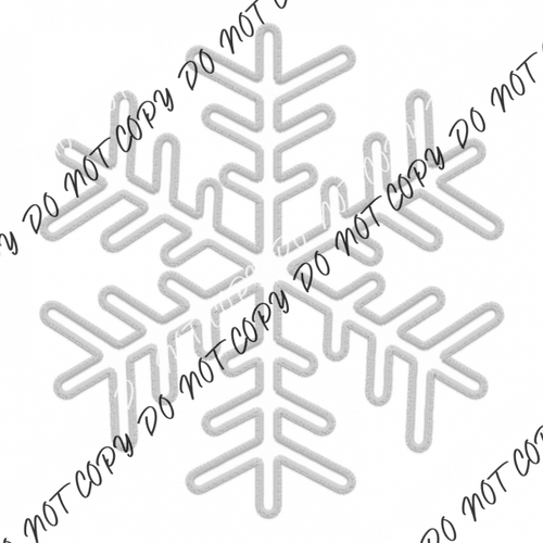 White Snowflake Faux Embroidery Dtf Transfer Rtp Transfers