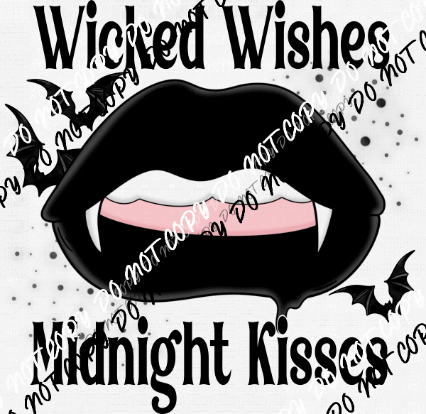 Wicked Wishes Midnight Kisses DTF Transfer - We Print U Press DTF Transfers