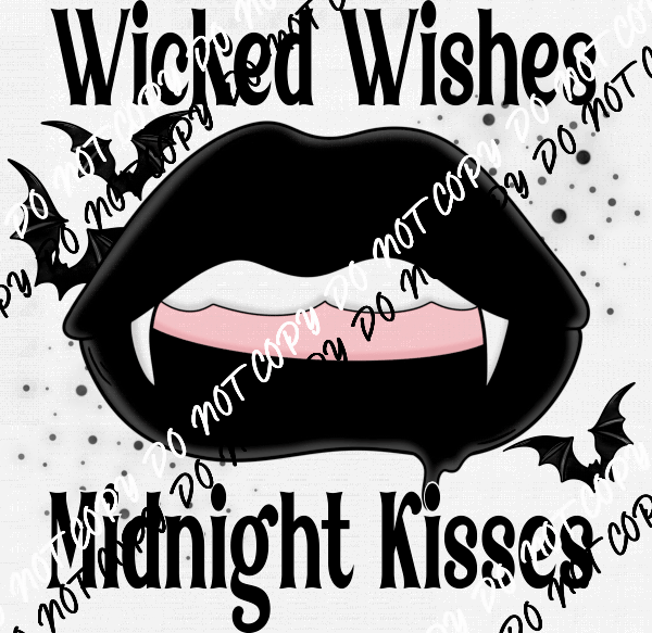Wicked Wishes Midnight Kisses DTF Transfer - We Print U Press DTF Transfers