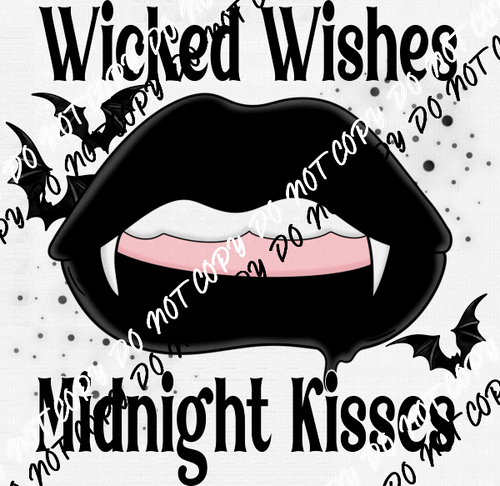 Wicked Wishes Midnight Kisses DTF Transfer - We Print U Press DTF Transfers