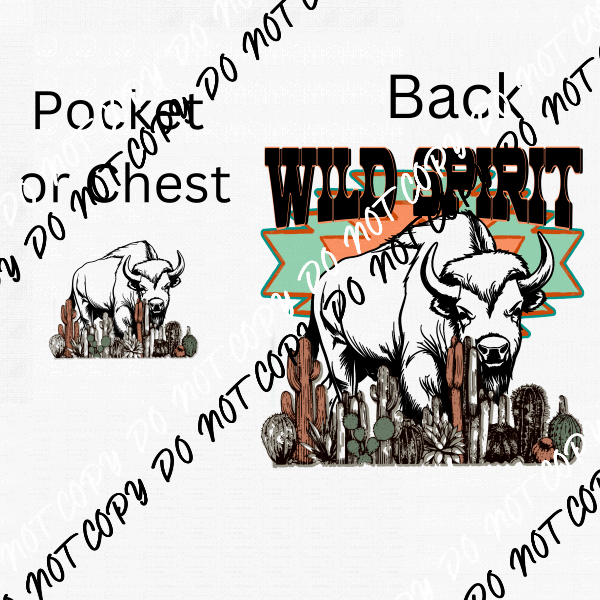 Wild Spirit Set - Pocket and Back DTF Transfer - We Print U Press DTF Transfers