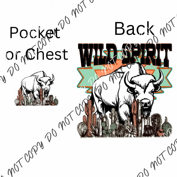 Wild Spirit Set - Pocket And Back Dtf Transfer