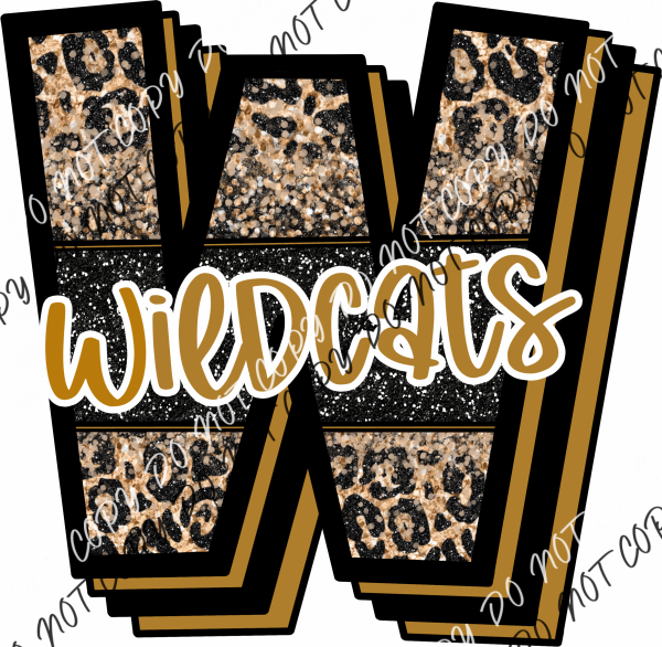 Wildcats Leopard W Faux Glitter Dtf Transfer Transfers