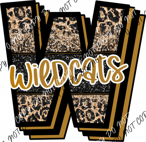 Wildcats Leopard W Faux Glitter Dtf Transfer Transfers