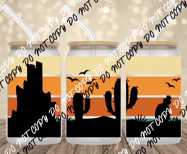 Wildwest UV Transfer for 16 oz Glass Can - We Print U Press DTF Transfers