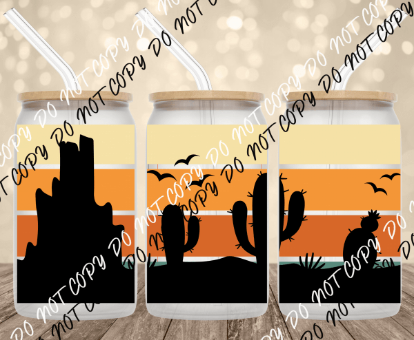 Wildwest UV Transfer for 16 oz Glass Can - We Print U Press DTF Transfers