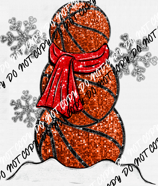 Winter Basketball Faux Glitter And Sequin DTF Transfer - We Print U Press DTF Transfers