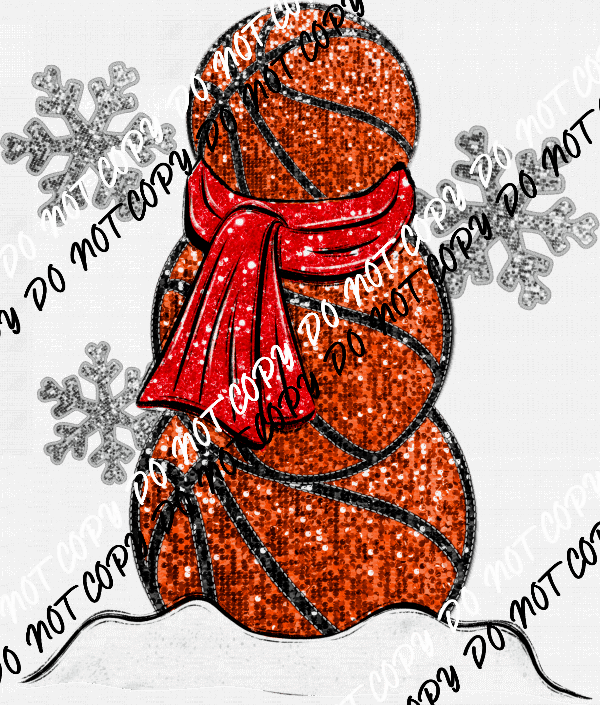 Winter Basketball Faux Glitter And Sequin DTF Transfer - We Print U Press DTF Transfers