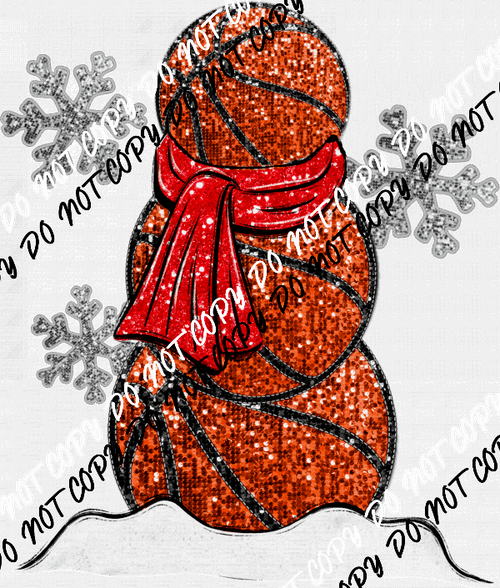 Winter Basketball Faux Glitter And Sequin DTF Transfer - We Print U Press DTF Transfers
