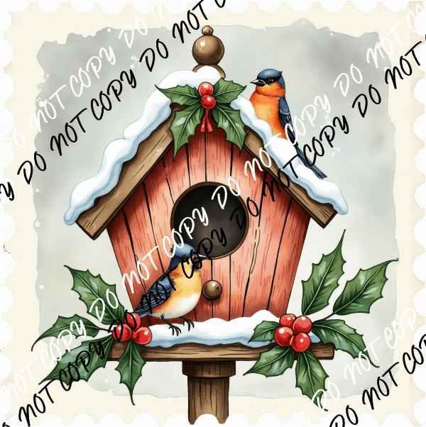 Winter Birdhouse DTF Transfer - We Print U Press DTF Transfers