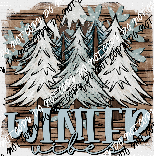 Winter Vibes 3 Trees DTF Transfer - We Print U Press DTF Transfers