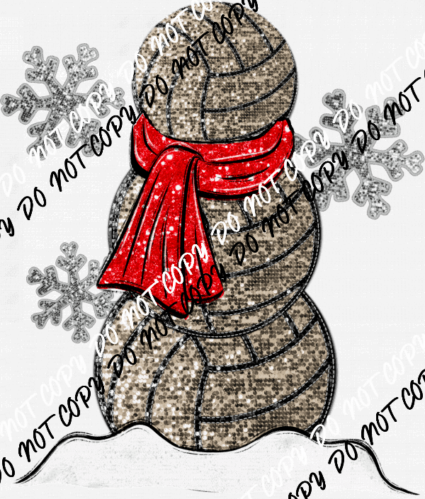 Winter Volleyball Faux Glitter And Sequin DTF Transfer - We Print U Press DTF Transfers