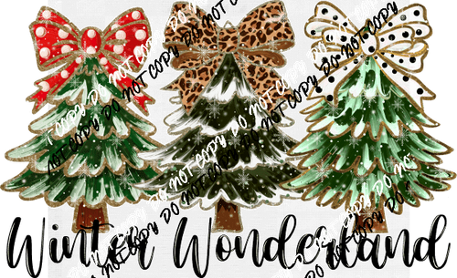 Winter Wonderland Tree Trio DTF Transfer - We Print U Press DTF Transfers