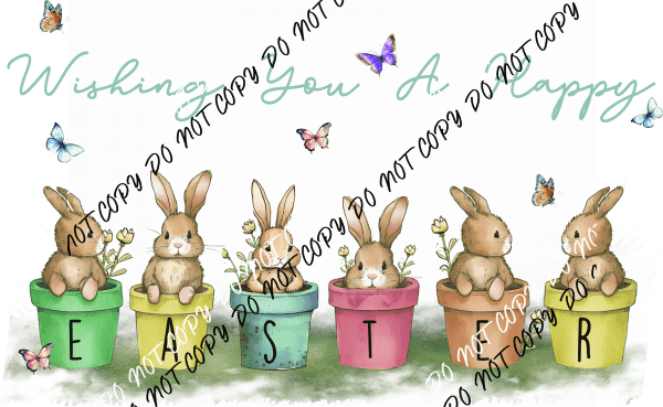 Wishing You a Happy Easter DTF Transfer - We Print U Press DTF Transfers
