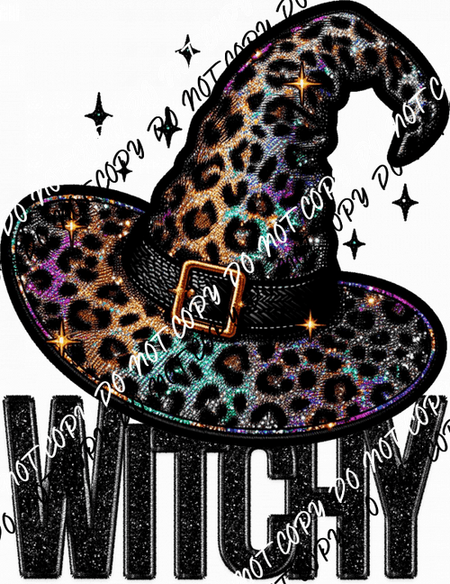 Witchy Hat Faux Glitter DTF Transfer - We Print U Press DTF Transfers