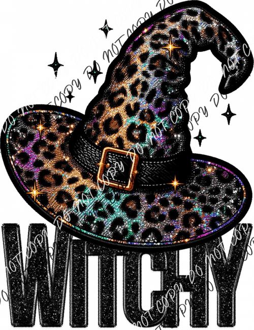 Witchy Hat Faux Glitter Dtf Transfer Rtp Transfers