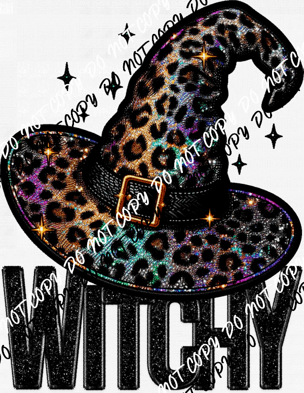 Witchy Hat Faux Glitter DTF Transfer - We Print U Press DTF Transfers