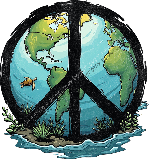 World Peace Earth Day DTF Transfer RTP DTF Transfers