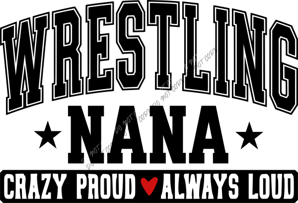 Wrestling Nana Red Heart DTF Transfer RTP DTF Transfers