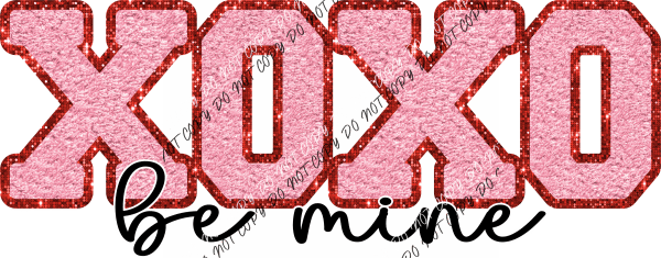 Xoxo Be Mine Pink Chenille Dtf Transfer Rtp Transfers