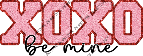 Xoxo Be Mine Pink Chenille Dtf Transfer Rtp Transfers