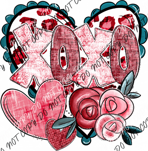 Xoxo Hearts And Roses Dtf Transfer Rtp Transfers