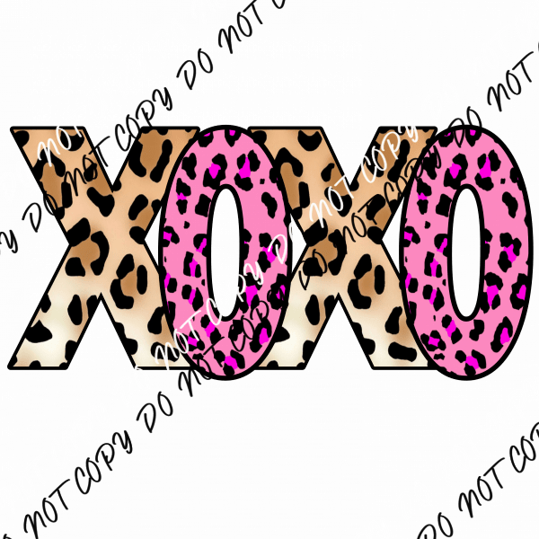 XOXO Pink and Brown Leopard - We Print U Press DTF Transfers