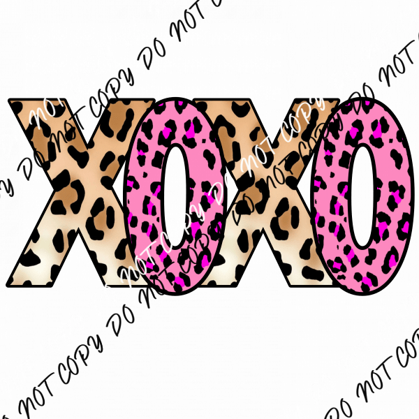 XOXO Pink and Brown Leopard - We Print U Press DTF Transfers