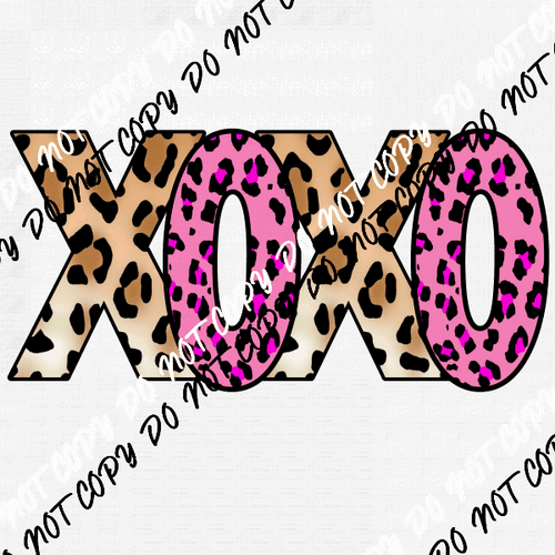 XOXO Pink and Brown Leopard - We Print U Press DTF Transfers