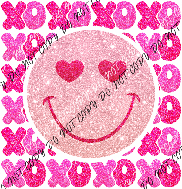 XOXO Stack Smiley Glitter DTF Transfer RTP DTF Transfers