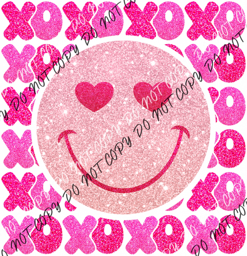 XOXO Stack Smiley Glitter DTF Transfer RTP DTF Transfers