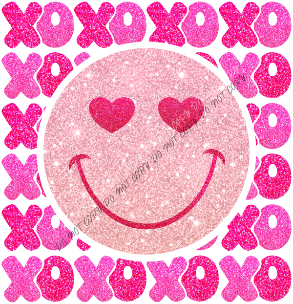 XOXO Stack Smiley Glitter DTF Transfer RTP DTF Transfers
