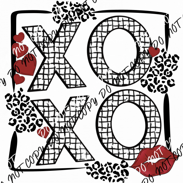 XOXO Transparent Background DTF Transfer - We Print U Press DTF Transfers