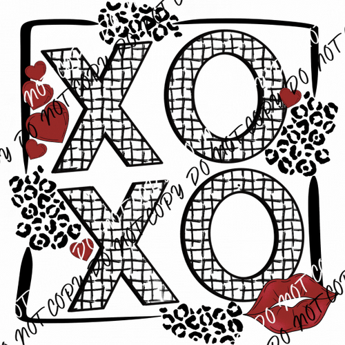 XOXO Transparent Background DTF Transfer - We Print U Press DTF Transfers