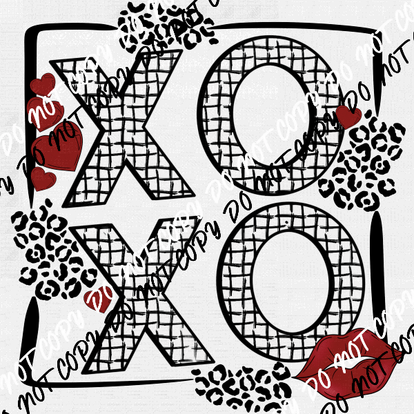 XOXO Transparent Background DTF Transfer - We Print U Press DTF Transfers