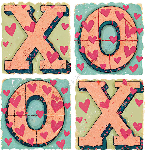 XOXO Vintage Valentine DTF Transfer RTP DTF Transfers