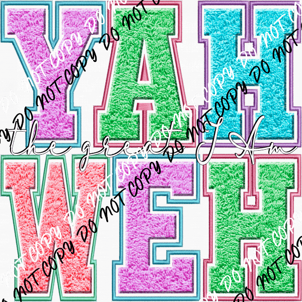 Yahweh Faux Chenille DTF Transfer - We Print U Press DTF Transfers