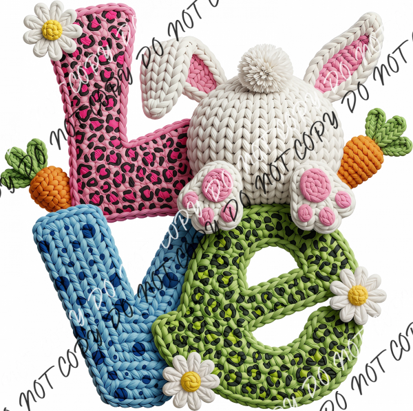Yarn Knit Easter Love DTF Transfer RTP DTF Transfers