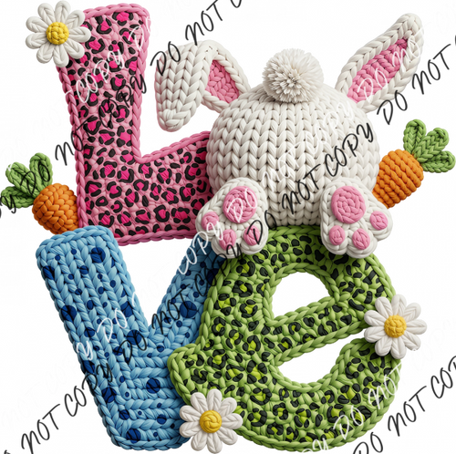 Yarn Knit Easter Love DTF Transfer RTP DTF Transfers