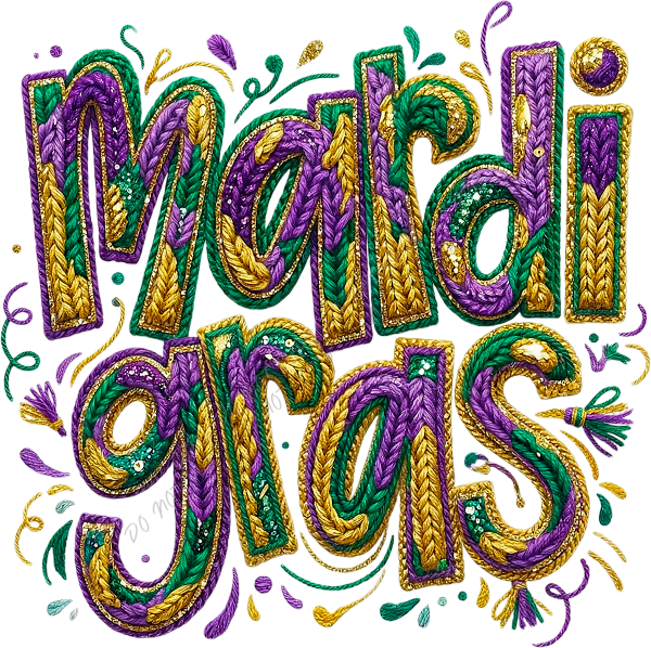 Yarn Mardi Gras DTF Transfer RTP DTF Transfers