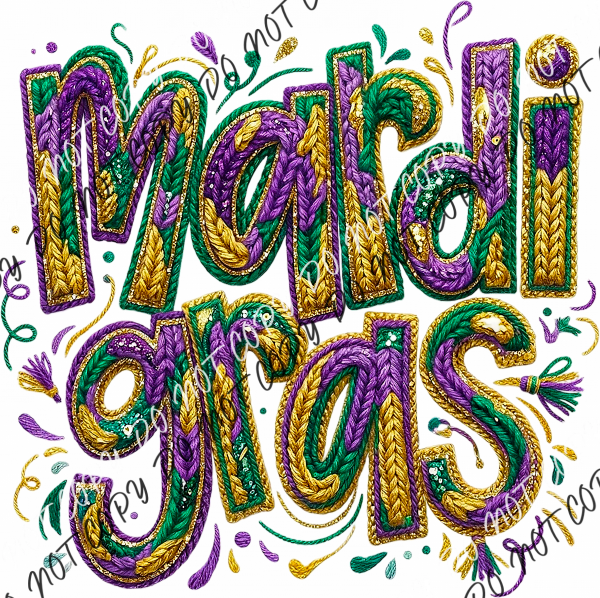 Yarn Mardi Gras DTF Transfer RTP DTF Transfers