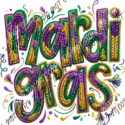 Yarn Mardi Gras DTF Transfer RTP DTF Transfers