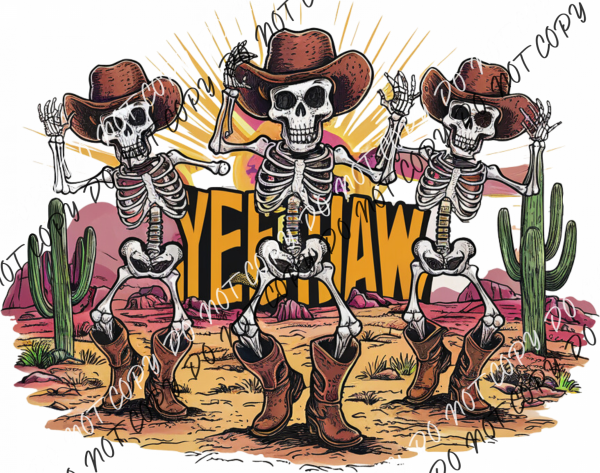 Yeehaw Skeletons Dtf Transfer Rtp Transfers